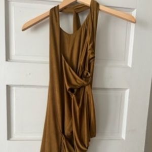 BCBG MAXAZRIA MINI COCKTAIL DRESS IN GOLD